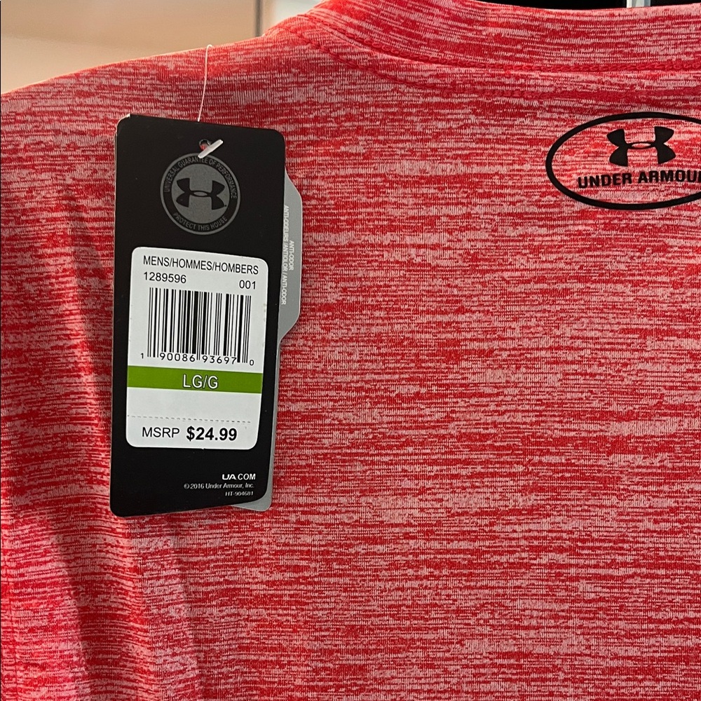 Under Armour Men's Heathered Red Tee - Picture 3 of 4